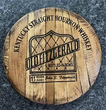 Bar Decor (Old Fitzgerald) Authentic Kentucky Bourbon Whiskey Barrel Lid wood