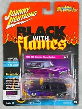 ð¥Johnny Lightning Street Freaks BLACK WITH FLAMES 1960 AMC Rambler Wagon H29ð¥