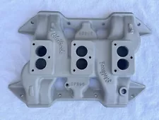 Edelbrock Six Pack Intake DP390 MoPar B Engine 350 361 383 400 Tri Power Cracked