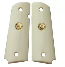 NEW TAURUS PT 1911 FULL SIZE GRIPS IMITATION IVORY CUSTOM GOLD MED BULL HEAD VTG