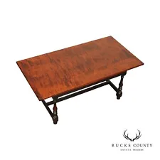 Country Farmhouse Style Tiger Maple Top Coffee Table