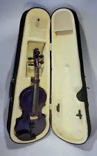 Mendini by Cecilio 1/4 Size Purple Violin with Backpack Case for Beginners