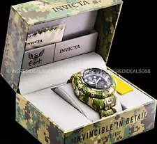 Invicta RESERVE PRO DIVER HYDROMAX Black Dial AQUA PLATED US NAVY CAMOU Watch