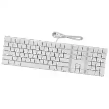 Genuine Apple Mac A1048 White Wired Full Size Keyboard English w/ 2 USB Port Hub