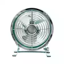 New 5 inch Retro Personal Metal Drum Fan, Mint