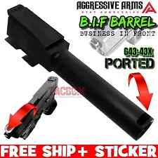 AGGRESSIVE ARMS B.I.F PORTED COMPENSATED Barrel for GL0CK 43 - 43x BLACK