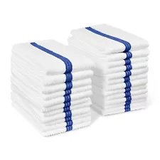 Microfiber Striped Bar/Kitchen Towel-24 Pack-15x18 inches-Lint Free-Streak Free