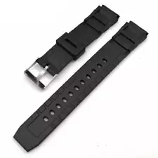 Style Silicone Rubber Black Bracelet Watch Band Strap Buckle Replacement Diver