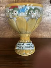 Monty Python's Holy Grail Ceramic Movie Promo Yellow Cup Goblet Mug 6" Vintage