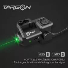 GREEN LASER SIGHT FOR PISTOL RECHARGEABLE BATTERY SUBCOMPACT TO FULL SIZE GUN L7