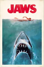 Jaws - Movie Poster (Regular Style - Retro / Vintage Design) (Size: 24" x 36")