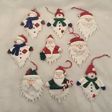 Polymer Clay Style Christmas Ornaments Lot of 9 Ornaments EUC