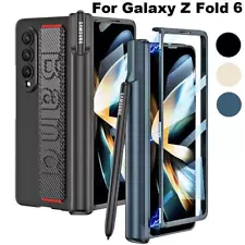 For Samsung Galaxy Z Fold 6 5 4 3 Luxury Wrist Strap Hard Case w Pen Slot Cover