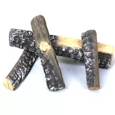 Wood like 4 Pcs Fireplace Ceramic Logs for Gas Ethanol Stoves,Firepits,Fireplace