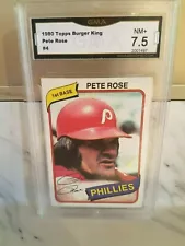 1980 PETE ROSE #4 BURGER KING TOPPS PHILADELPHIA PHILLIES GRADED MINT MR HUSTLE