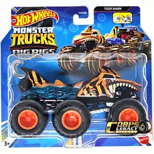 Hot Wheels Monster Trucks Big Rigs Tiger Shark Tow Truck 1:64 Scale Diecast