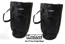 Set of 2 - Zenison 11" Deluxe Conga Drum Gig Bag Travel Cases Plush Heavy Duty