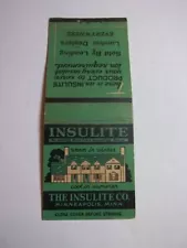 Matchbook Cover The Insulate Co Wood Fiber Insulating Board Minneapolis MN #287