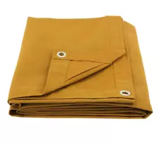 7'x9' Tan 12oz Canvas Tarp with Grommets Tarpaulin Cover for Semi Trucks