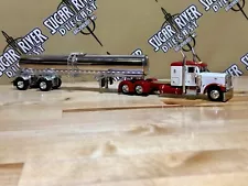 Dcp 1/64 Peterbilt 379 Flat Top Walker Milk Tanker Trailer Semi Truck Farm Toy