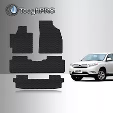 ToughPRO Floor Mats + 3rd Row Black For Toyota Highlander All Weather 2008-2013