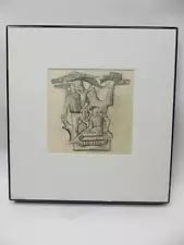 Vintage MILLARD SHEETS Mosaic Design ORIGINAL Graphite Sketch Drawing