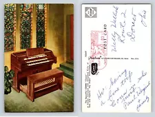 Conn Classic Conn Organs Elkhart IN Postcard 1962 Chrome Colourpicture