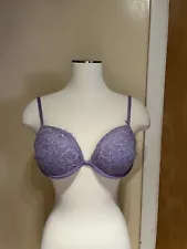 Purple Push-Up Bra with Rhinestone Sparkles