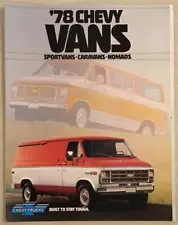 CHEVROLET CHEVY VANS USA Car Sales Brochure For 1978 #3581 SPORTVAN Nomad++