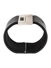 Helmut Lang 2004 Vintage Leather and Metal Cuff Bracelet