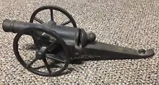 Antique Cast Iron Firecracker Cannon Toy 10” Long 3” Tall Untested As Is