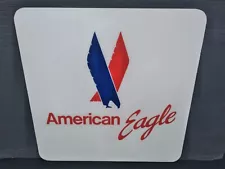 Rare Vintage American Eagle Airlines Airport Terminal Ticket Gate Sign 18" X 18"