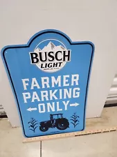 Busch Light Beer Metal Bar Sign Brewed For The Farmers Budweiser Tractor