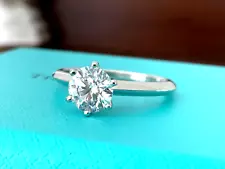 Tiffany & Co Platinum Diamond Round Engagement Ring 1.01 CT F VS1 $20k NEW