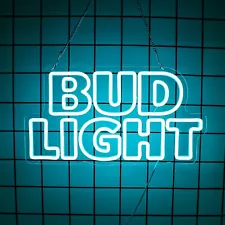 BUDLIGHT Neon Sign Light Beer Sign Club Bar Pub Wall Decor Acrylic LED 17.7"x9"