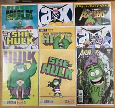 Lot of 9 (nine) Skottie Young Hulk and She-Hulk Variant Covers NM