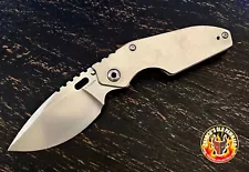 MICK STRIDER KNIVES XL JIBBLE STONEWASH CPM 154 DROP BELLY BLADE FULL Ti A#102