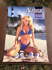 1997 Natural Light Beer Sexy Girl Bikini Beach Treasure Poster Bar Tavern Store