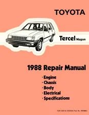 1988 Toyota Tercel Wagon Shop Service Repair Manual (For: Toyota Tercel)