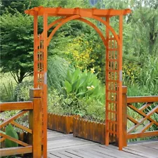 7FT Wood Arbor Arch Trellis Wooden Garden Arbor for Climbing Planting, Used