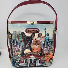 Nicole Lee USA Handbag Purse Crossbody Cat Dog Driving Vegas Vacation