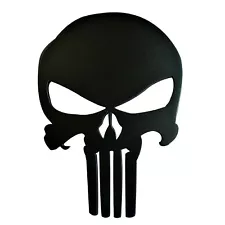 4 inches Car Grille Badge Emblem Billet The Punisher Logo Matte Black Powder