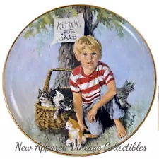 J. McClelland 1980 "Kittens for Sale" 10.5" Collector Art China Plate w/Box+Cert