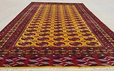 Authentic Hand knotted Vintage Bokhara Jhaldar Wool Area Rug 9.3 x 6.0 Ft