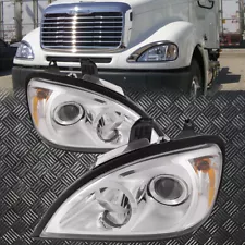 Chrome Projector Headlights Headlamps Pair Set Fits 96-11 Freightliner Columbia (For: 2003 Freightliner Columbia)