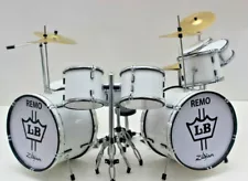 Miniature Drum Set Remo LB Zildjian White Mini Replica Drum Kit