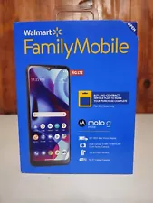 Walmart Family Mobile Motorola Moto G Pure, 4G LTE, 32GB, Blue, Prepaid - SEALED