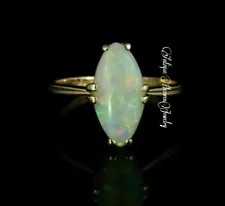 Ethiopian Opal Engagement Ring, Vintage Opal Ring, Unique Opal Ring, Art Deco