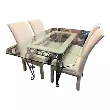 Glasstop Diningroom Table with 4 Chairs PICKUP ONLY