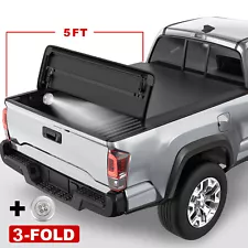 5FT Tri-Fold Soft Truck Bed Tonneau Cover For 2017-24 Honda Ridgeline waterproof (For: Honda Ridgeline)